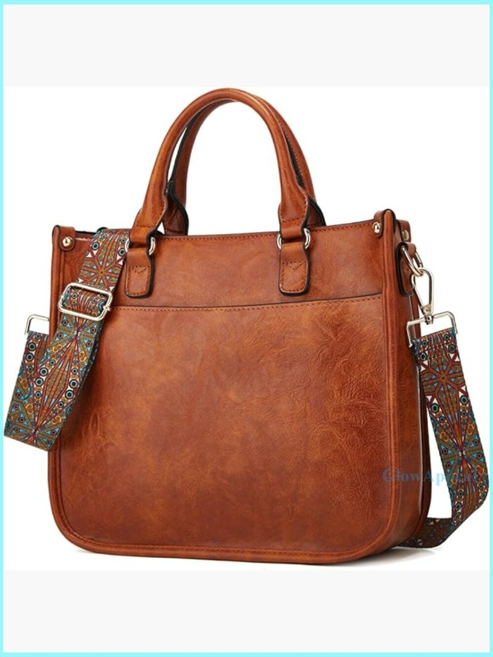 Medium Vegan Leather Tote Satchel with Removable Crossbody Strap